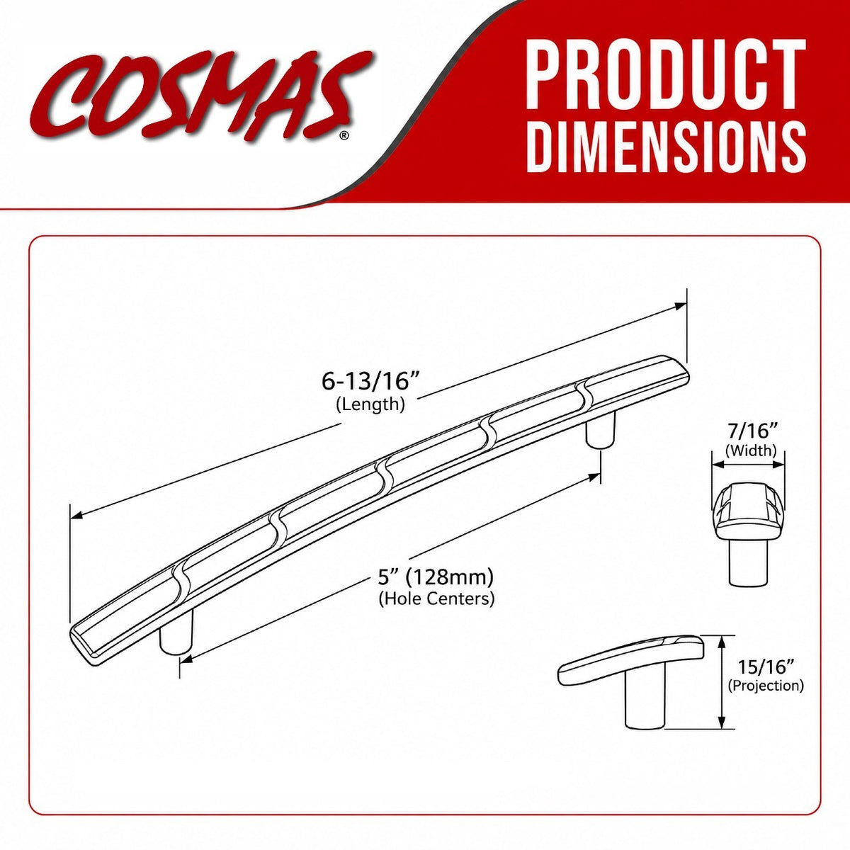 Cosmas 504-128ORB Oil Rubbed Bronze Arch Cabinet Pull