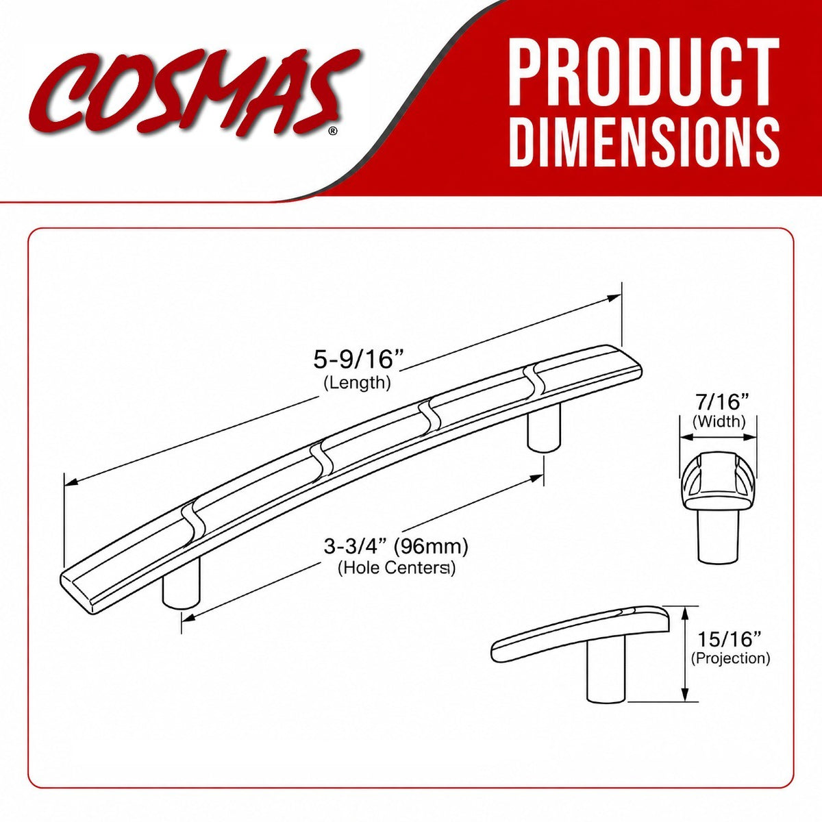 Cosmas 504-96ORB Oil Rubbed Bronze Arch Cabinet Pull
