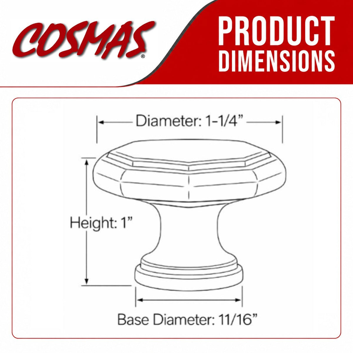 Cosmas 5181FB Flat Black Cabinet Knob