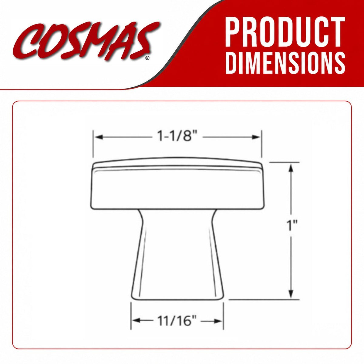 Cosmas 5233BB Brushed Brass Square Contemporary Cabinet Knob
