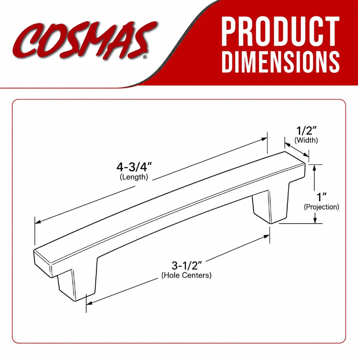 Cosmas 5236SN Satin Nickel Contemporary Arch Cabinet Pull
