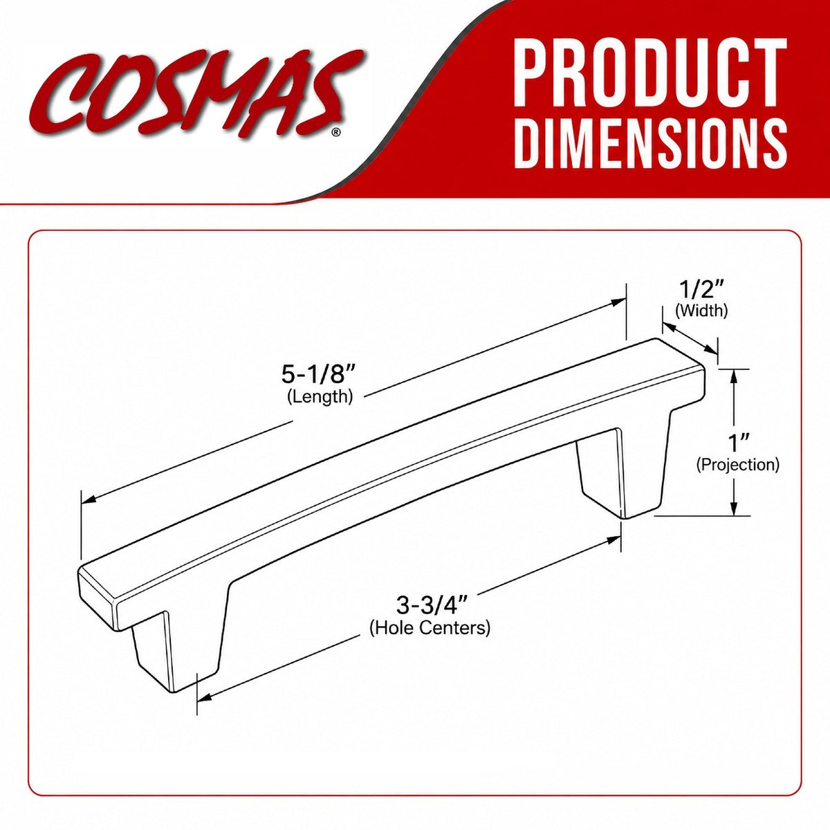 Cosmas 5237SN Satin Nickel Contemporary Arch Cabinet Pull