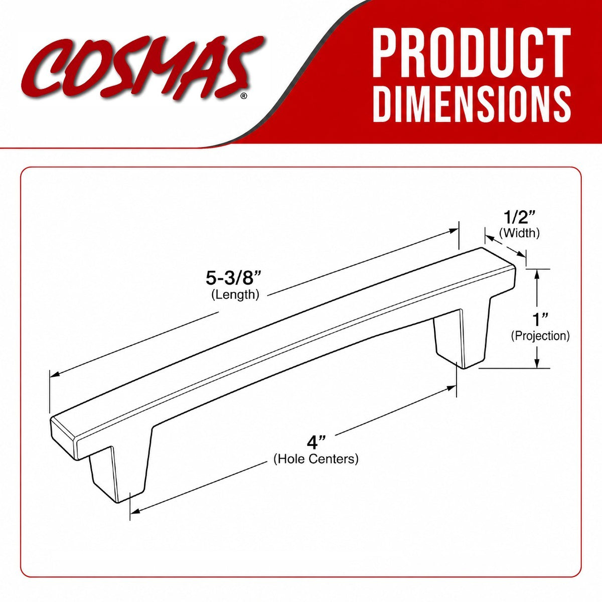 Cosmas 5238SN Satin Nickel Contemporary Arch Cabinet Pull