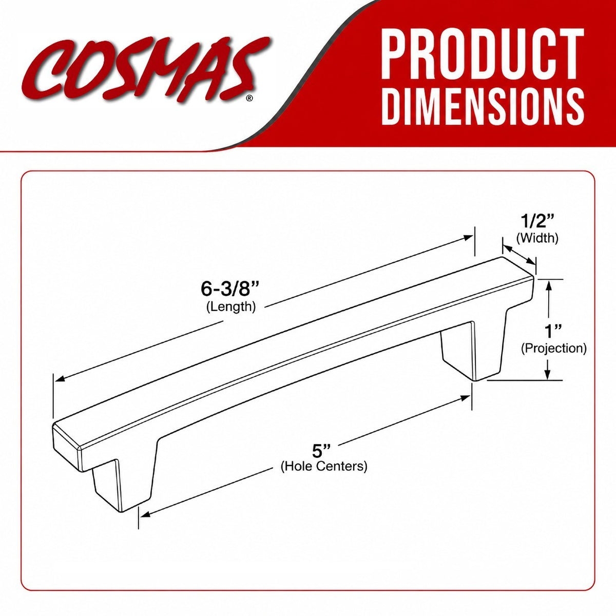 Cosmas 5239SN Satin Nickel Contemporary Arch Cabinet Pull