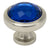 Cosmas 5317SN-BL Satin Nickel & Blue Glass Round Cabinet Knob
