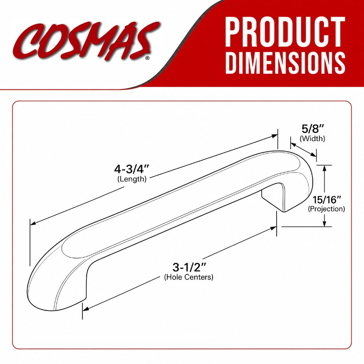 Cosmas 540-3.5SN Satin Nickel Cabinet Pull