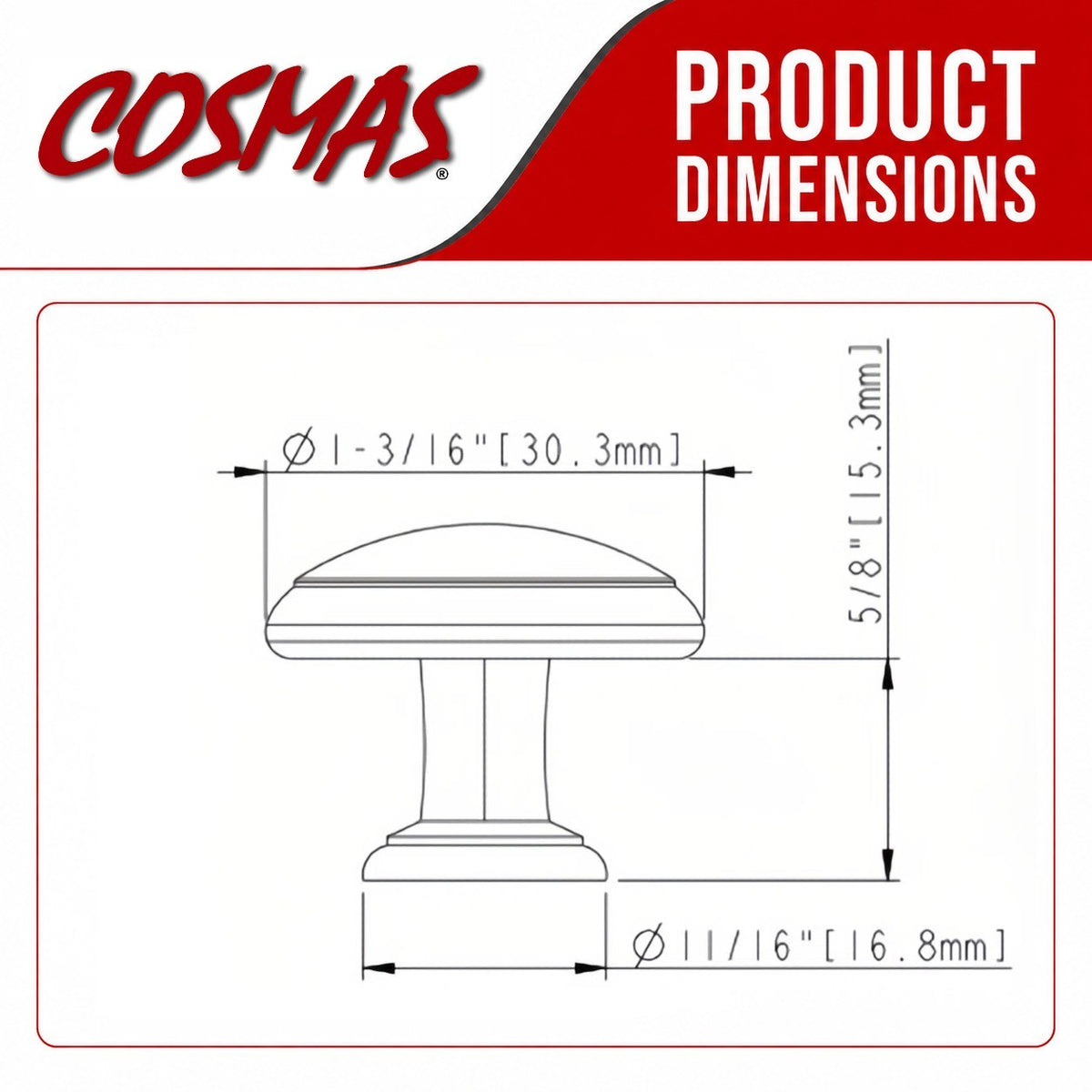 Cosmas 5422GC Gold Champagne Cabinet Knob