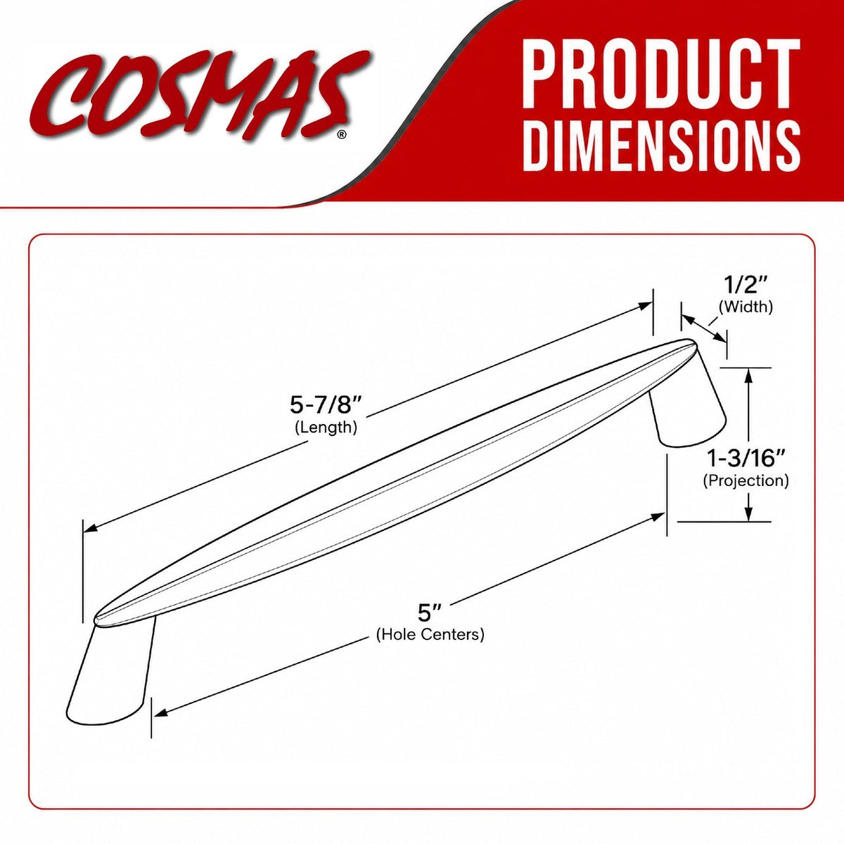 Cosmas 567-128SN Satin Nickel Contemporary Cabinet Pull