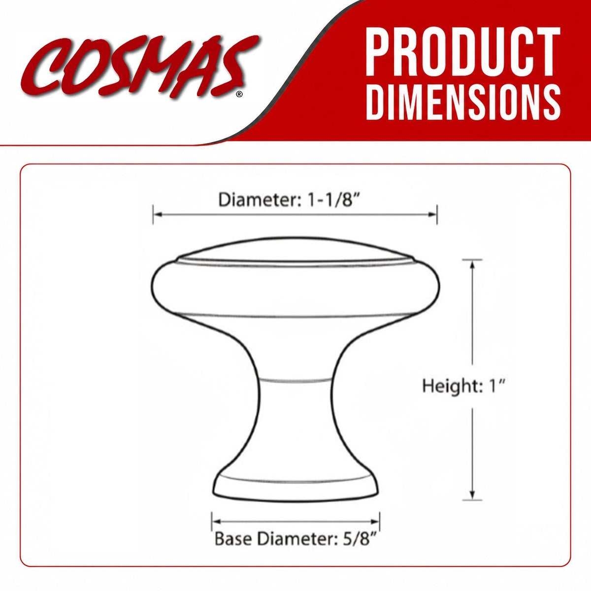 Cosmas 5982GC Gold Champagne Cabinet Knob