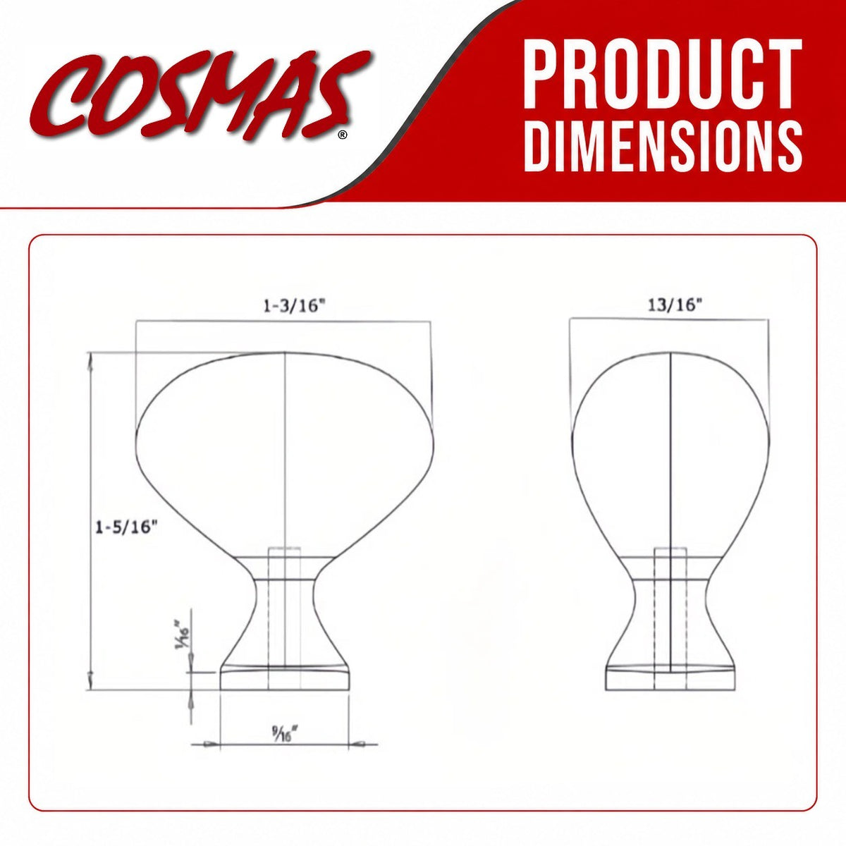 Cosmas 6021ORB Oil Rubbed Bronze Small Football Cabinet Knob