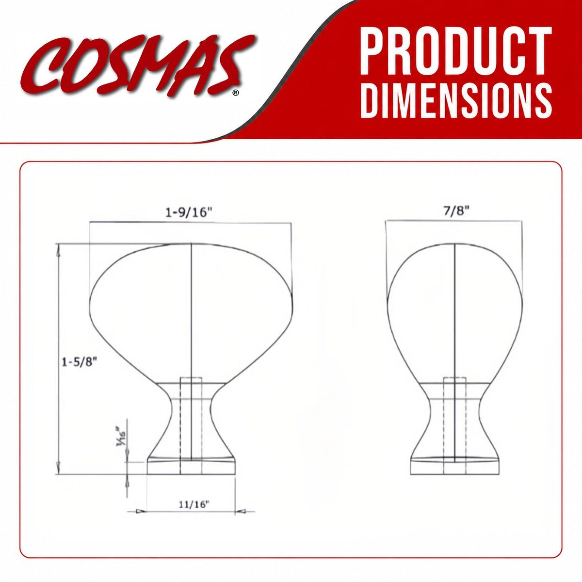 Cosmas 6022SN Satin Nickel Large Oval Cabinet Knob