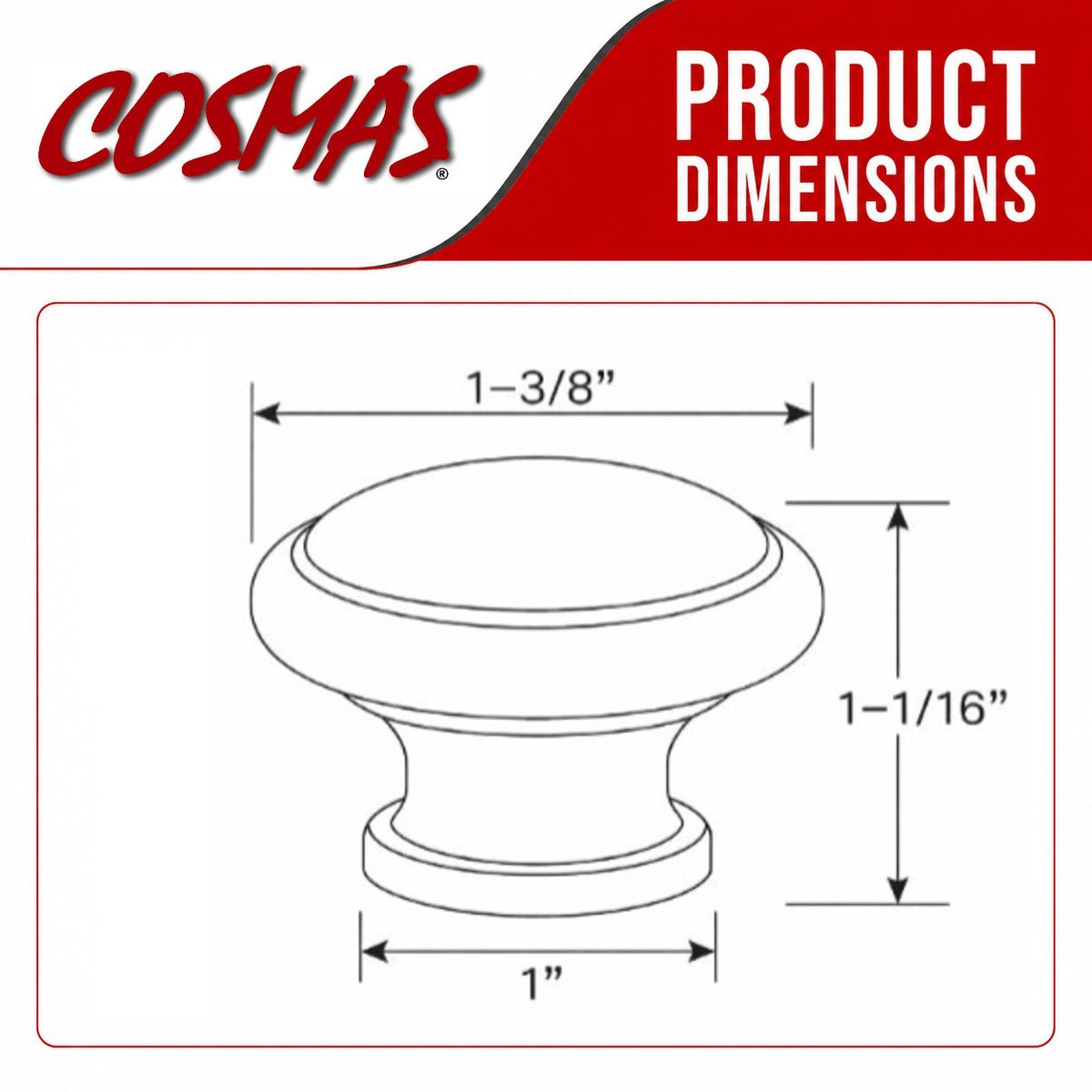 Cosmas 6239ORB Oil Rubbed Bronze Cabinet Knob