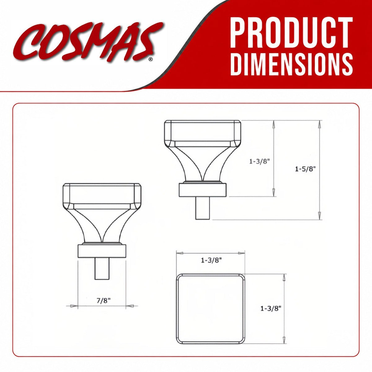 Cosmas 6377ORB-A Oil Rubbed Bronze &amp; Amber Glass Square Cabinet Knob