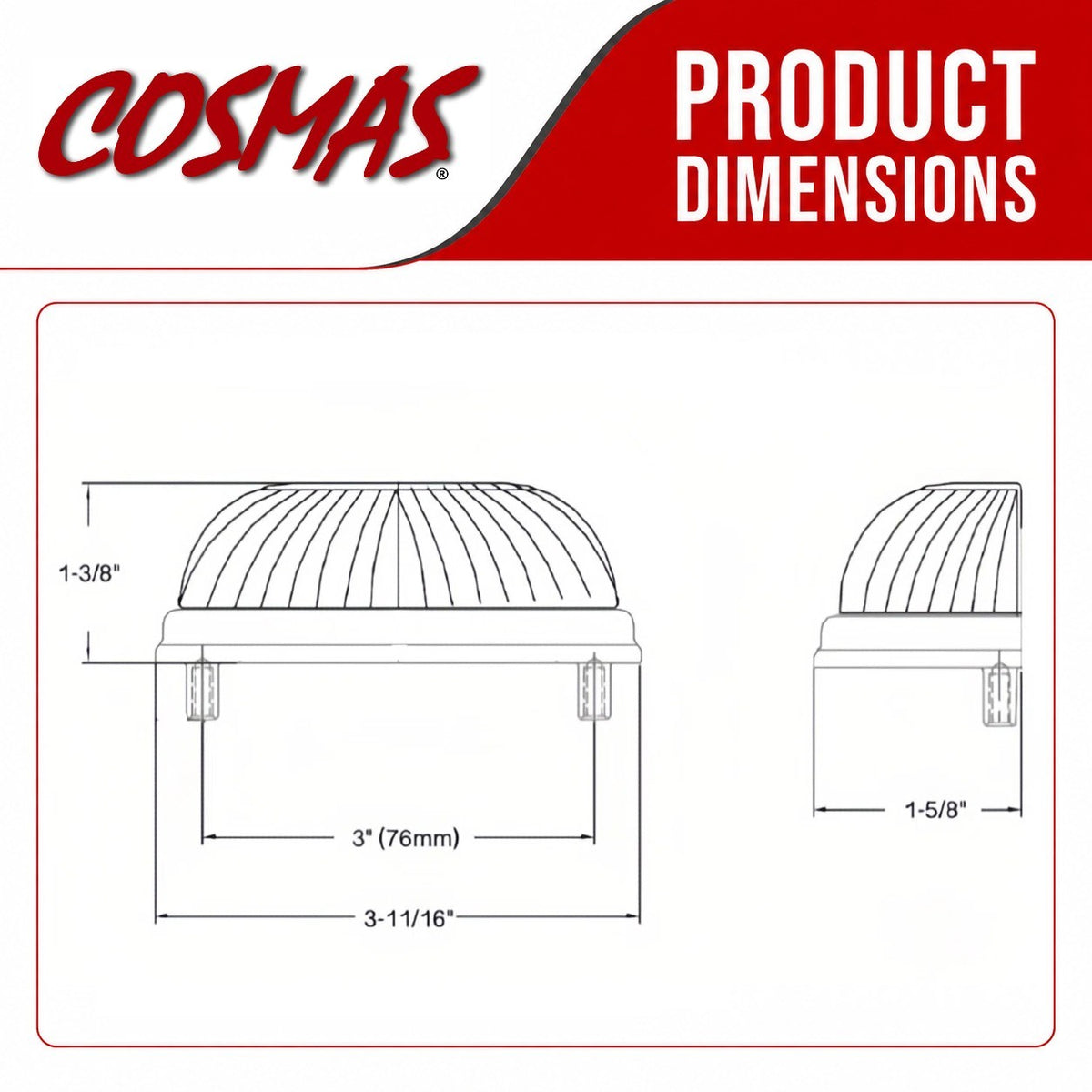 Cosmas 6381ORB-C Oil Rubbed Bronze with Clear Glass Cabinet Cup Pull