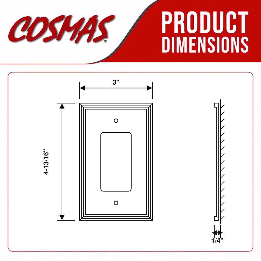 Cosmas 65000-SN Satin Nickel Single GFCI / Decora Wall Plate