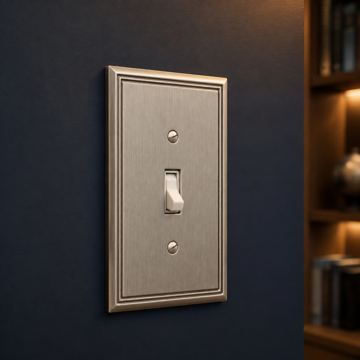 Cosmas 65003-SN Satin Nickel Single Toggle Switchplate Cover
