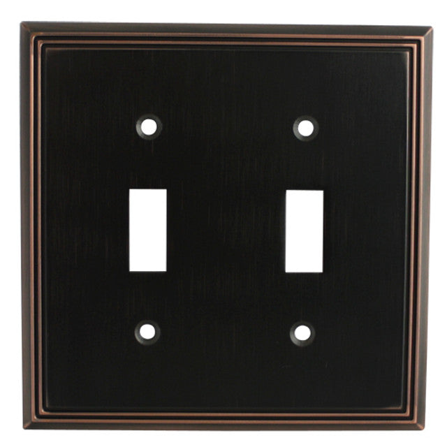 Cosmas 65004-ORB Oil Rubbed Bronze Double Toggle Switchplate Cover