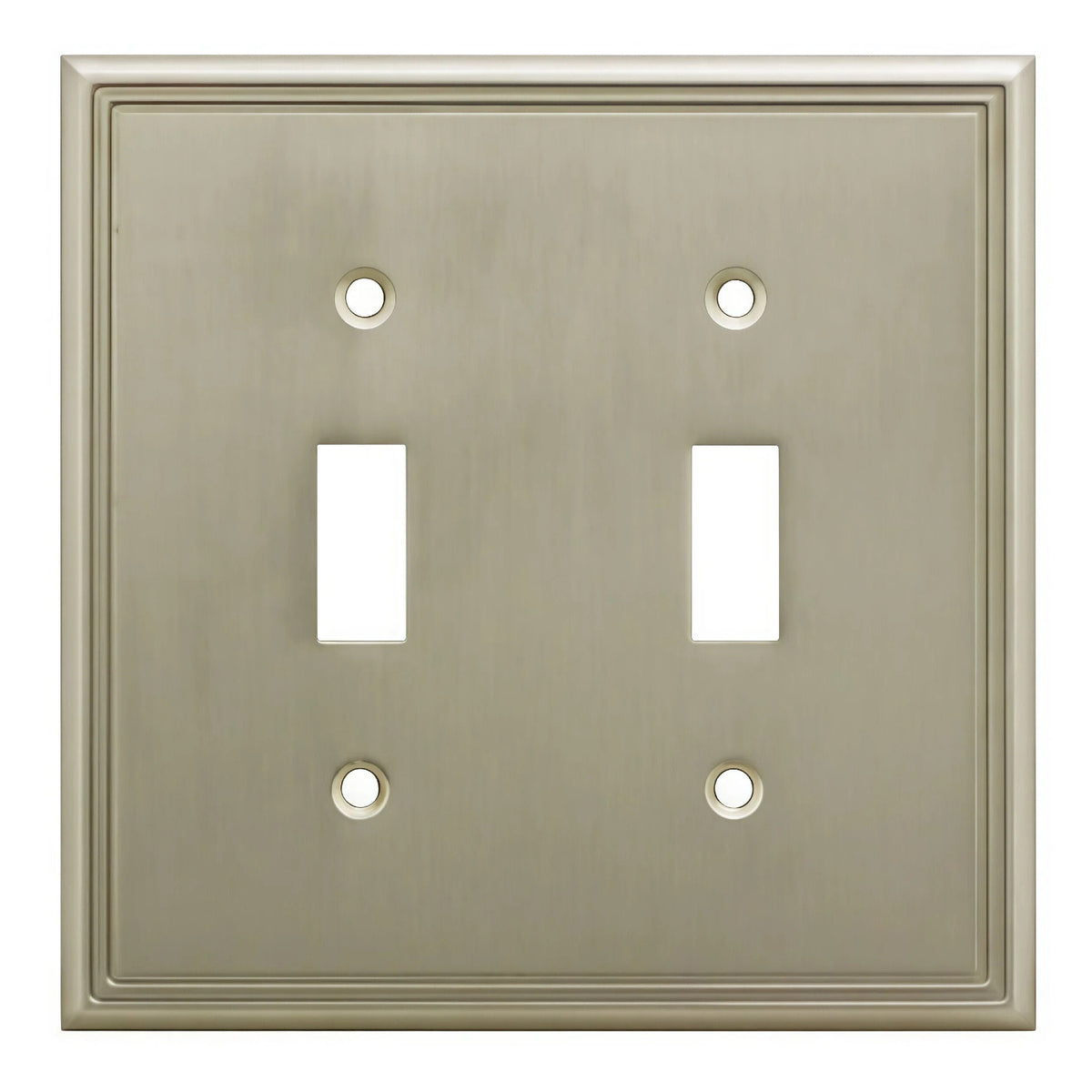 Cosmas 65004-SN Satin Nickel Double Toggle Switchplate Cover