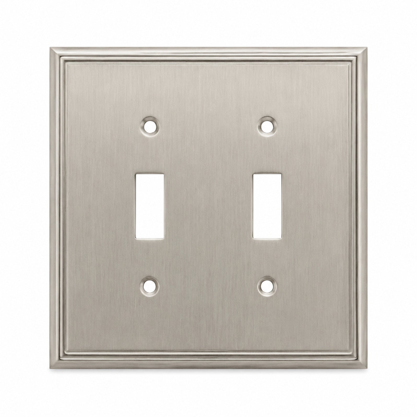 Cosmas 65004-SN Satin Nickel Double Toggle Switchplate Cover