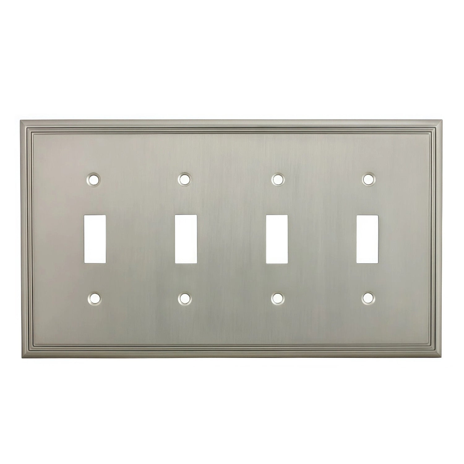 Cosmas 65006-SN Satin Nickel Quad Toggle Switchplate Cover