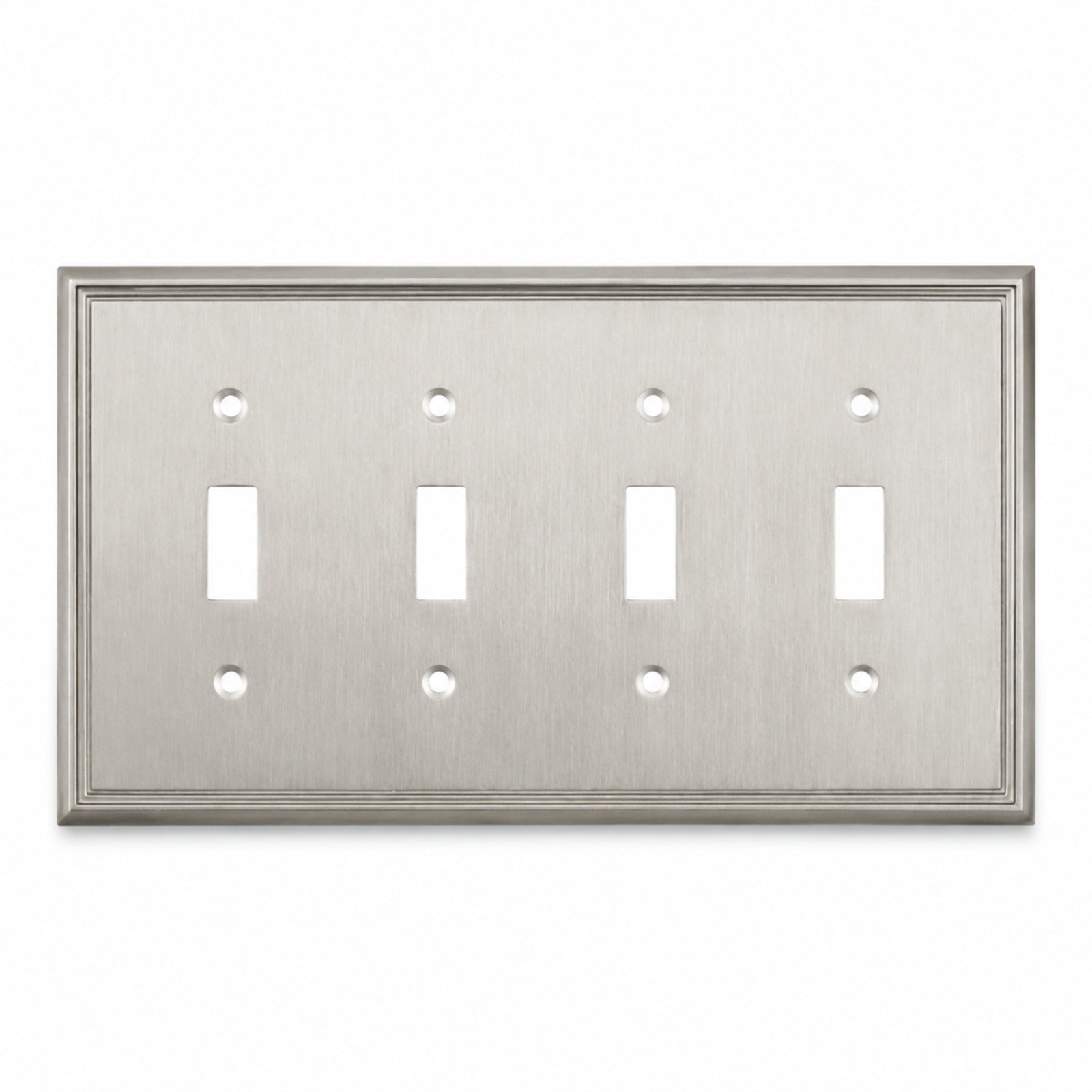 Cosmas 65006-SN Satin Nickel Quad Toggle Switchplate Cover