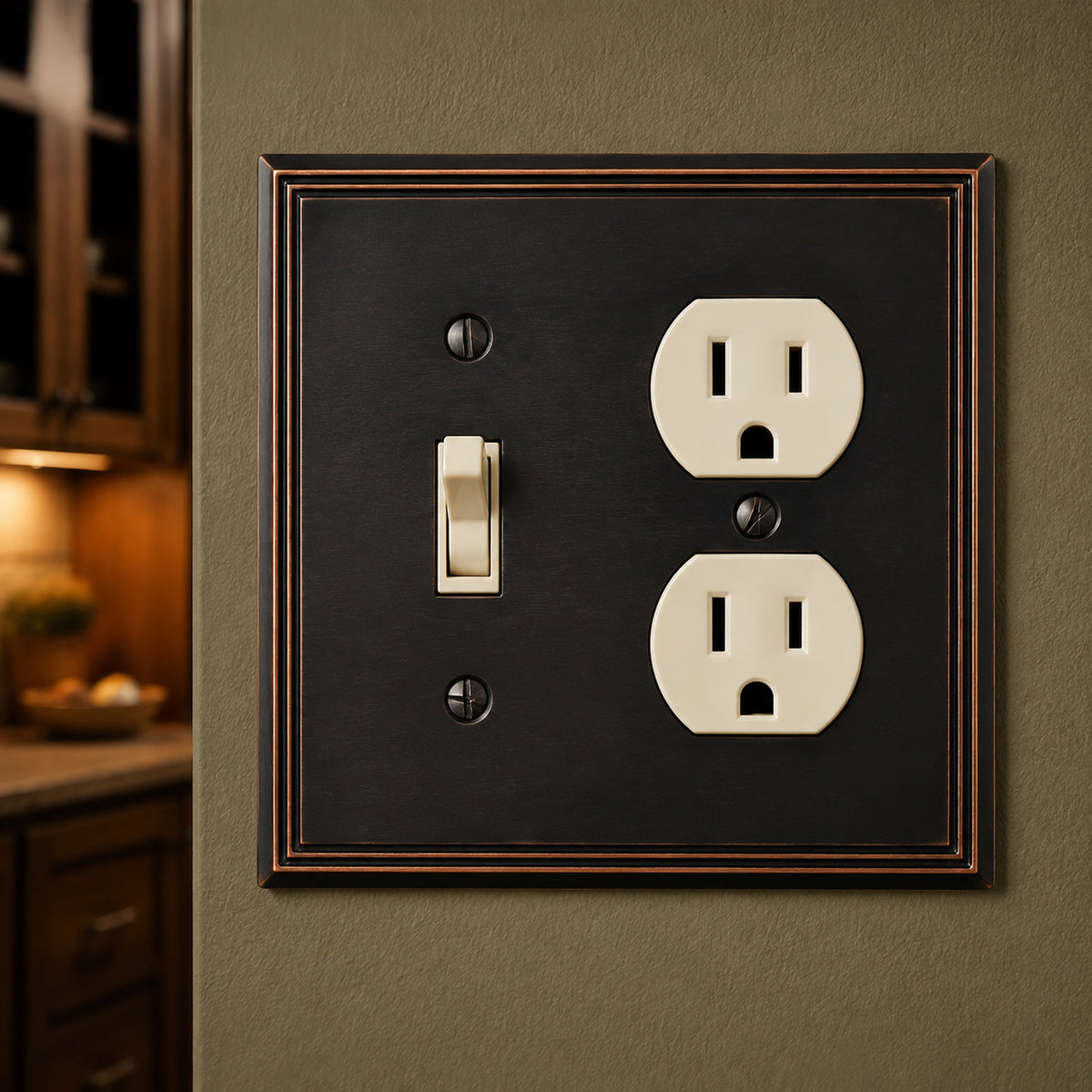 Cosmas 65022-ORB Oil Rubbed Bronze Single Toggle / Duplex Combo