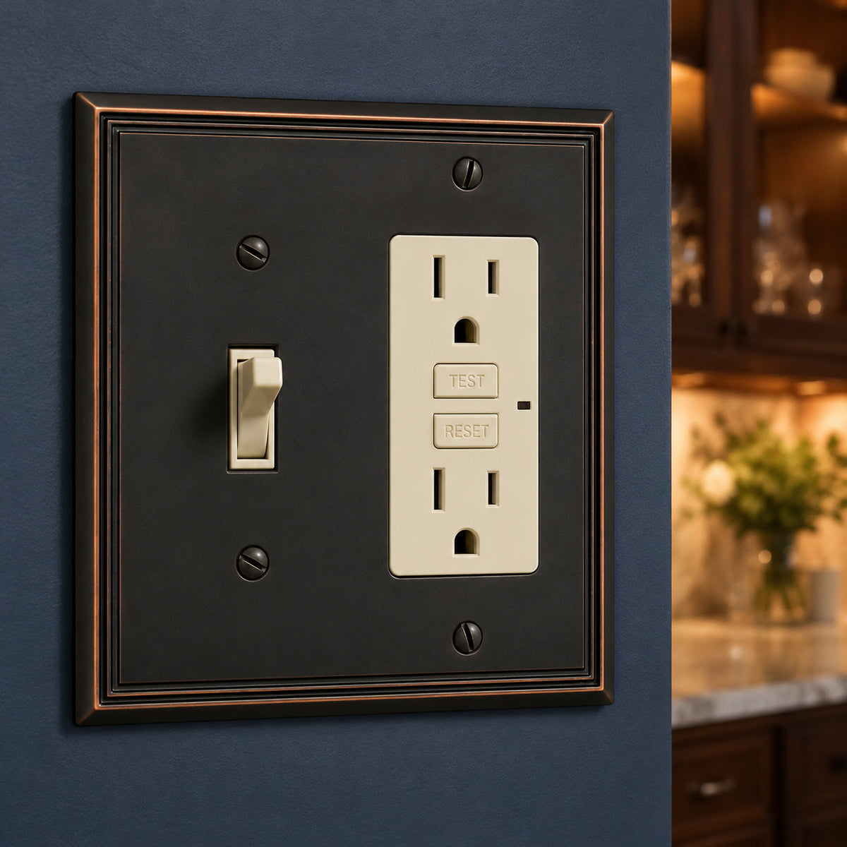 Cosmas 65027-ORB Oil Rubbed Bronze Single Toggle / GFCI Decora Combo