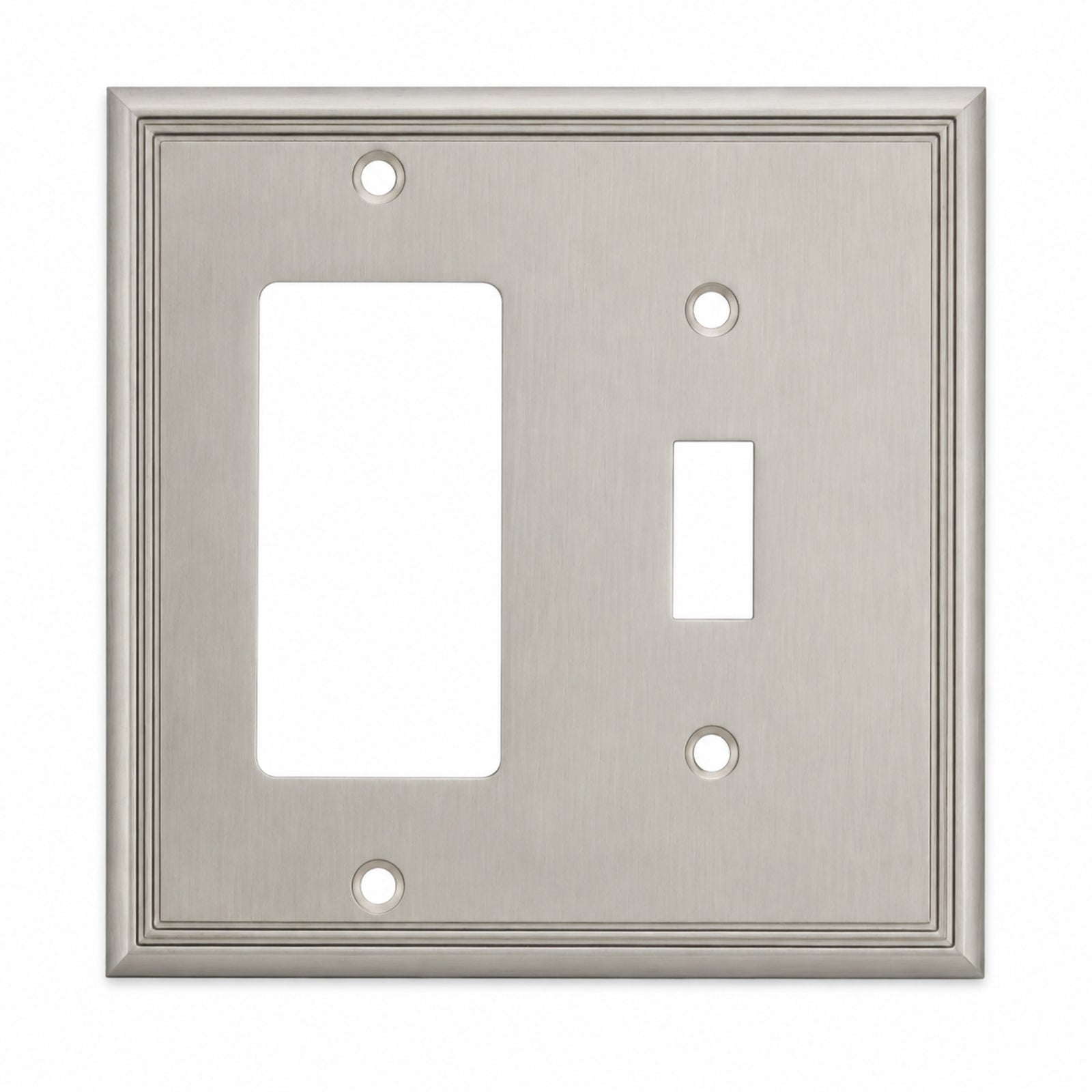 Cosmas 65027-SN Satin Nickel Single Toggle / GFCI Decora Combo