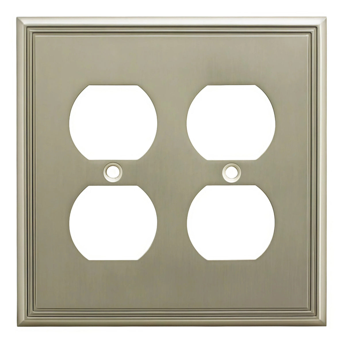 Cosmas 65044-SN Satin Nickel Double Duplex Outlet Wall Plate
