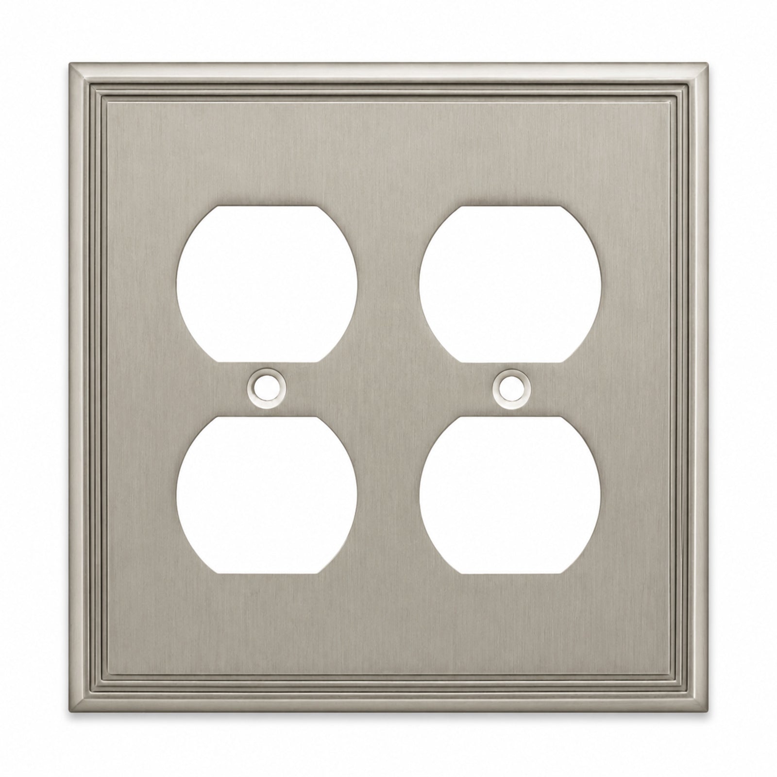 Cosmas 65044-SN Satin Nickel Double Duplex Outlet Wall Plate