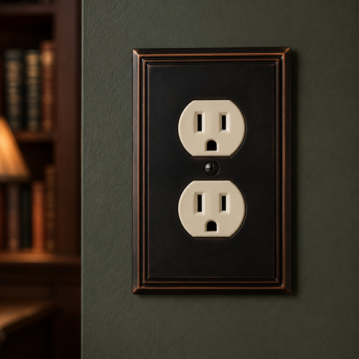 Cosmas 65049-ORB Oil Rubbed Bronze Single Duplex Outlet Wall Plate