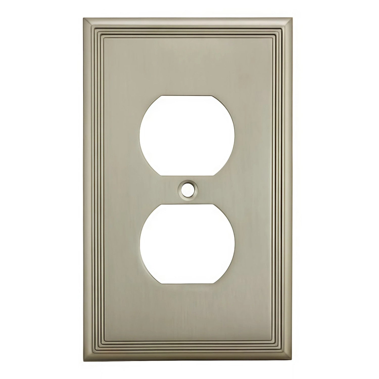 Cosmas 65049-SN Satin Nickel Single Duplex Outlet Wall Plate