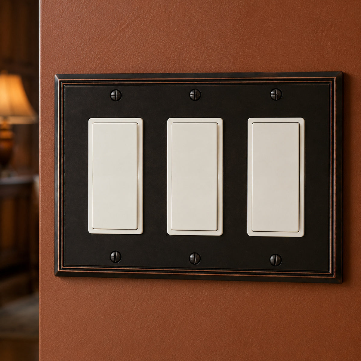 Cosmas 65070-ORB Oil Rubbed Bronze Triple GFCI / Decora Wall Plate