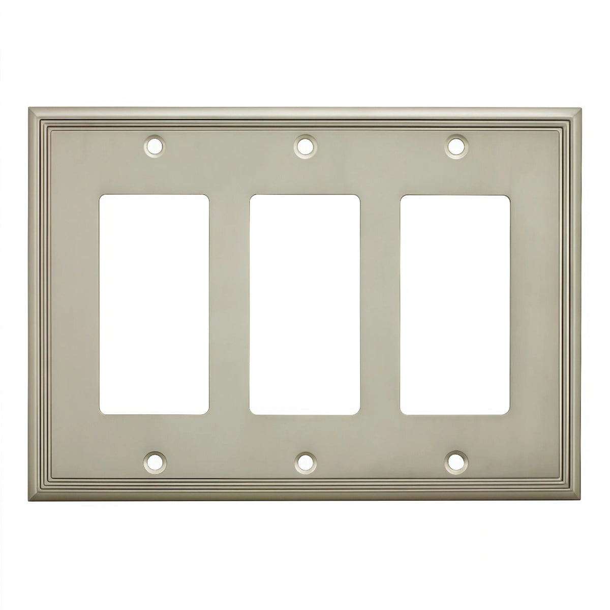 Cosmas 65070-SN Satin Nickel Triple GFCI / Decora Wall Plate