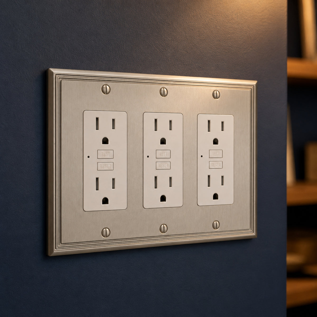 Cosmas 65070-SN Satin Nickel Triple GFCI / Decora Wall Plate