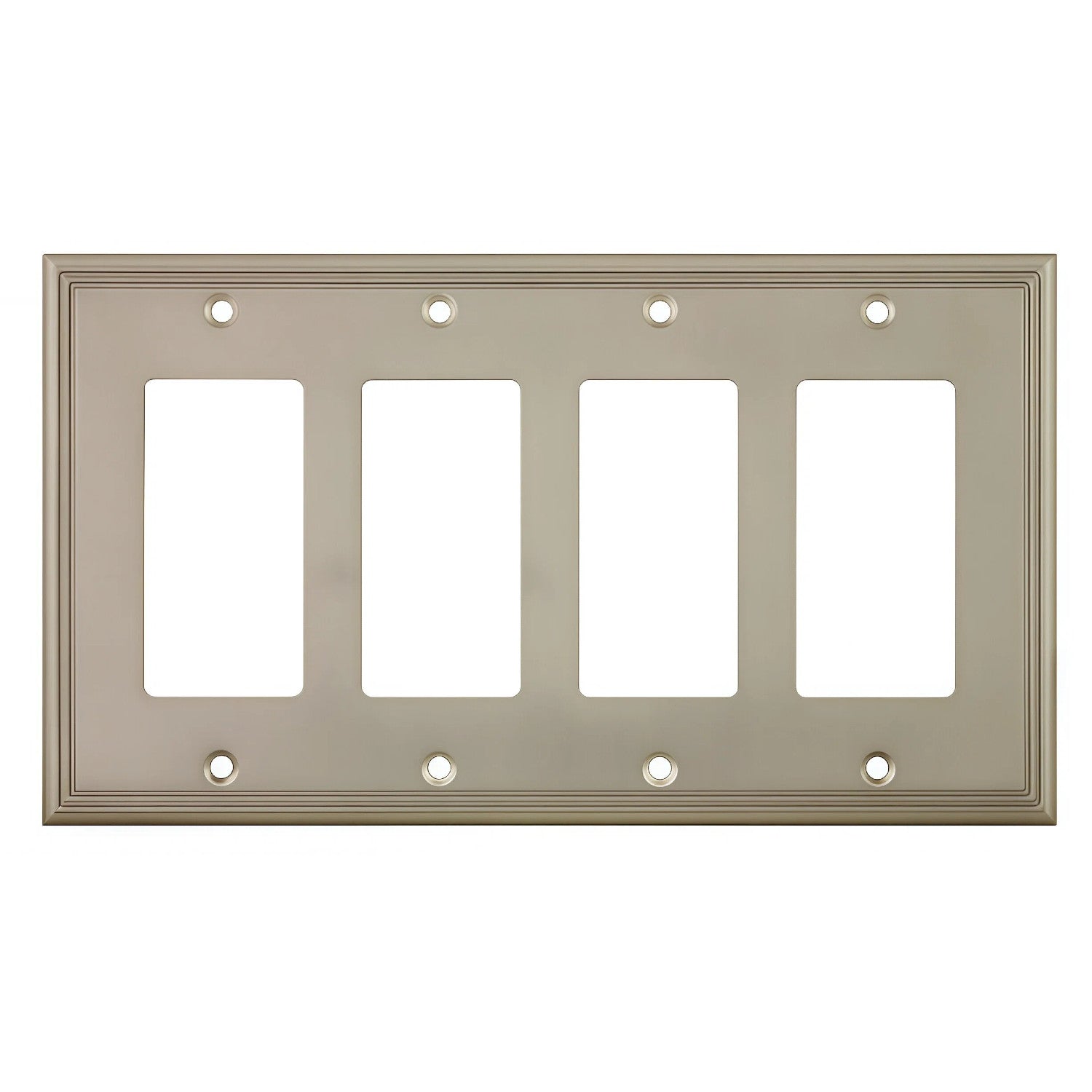 Cosmas 65075-SN Satin Nickel Quad GFCI / Decora Wall Plate