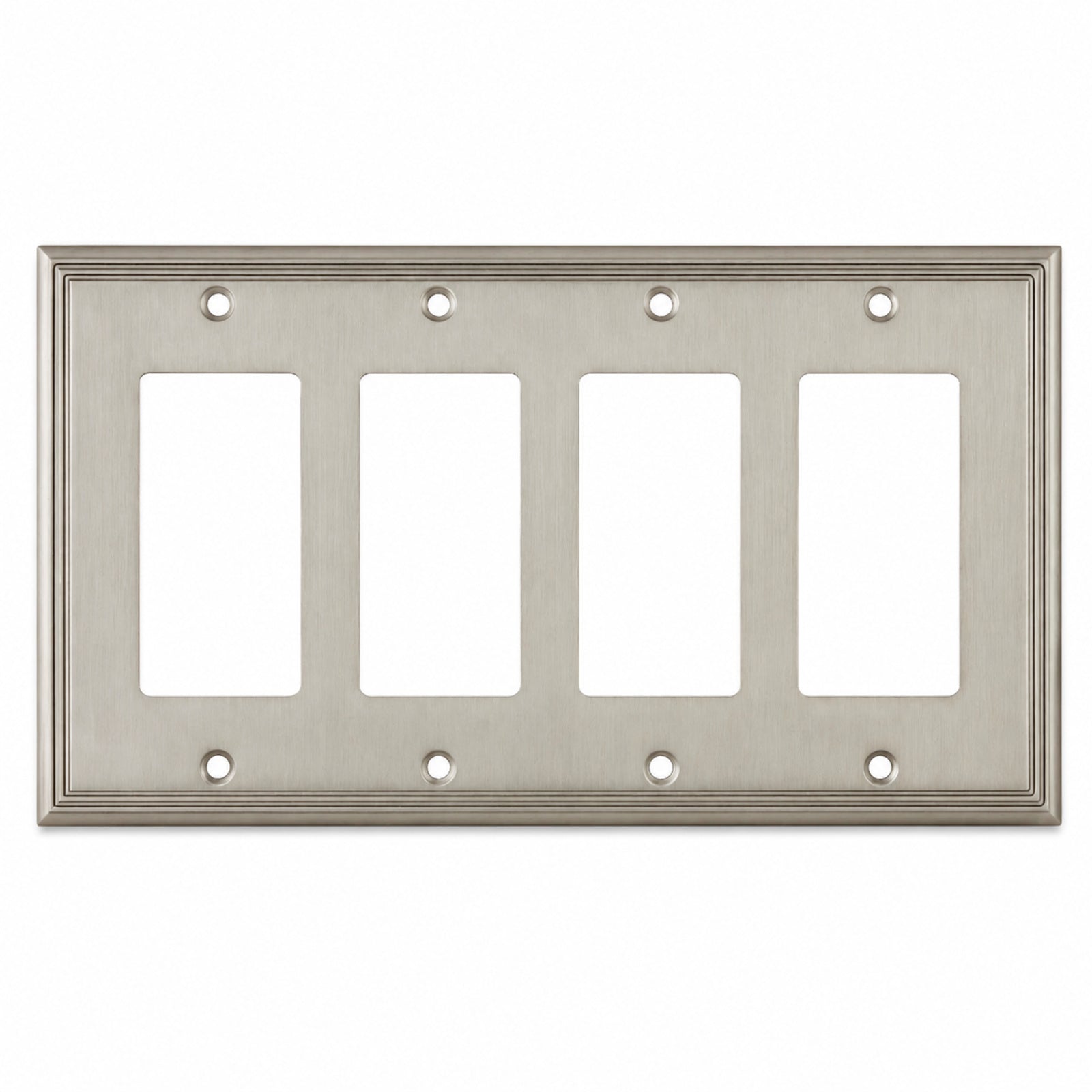 Cosmas 65075-SN Satin Nickel Quad GFCI / Decora Wall Plate