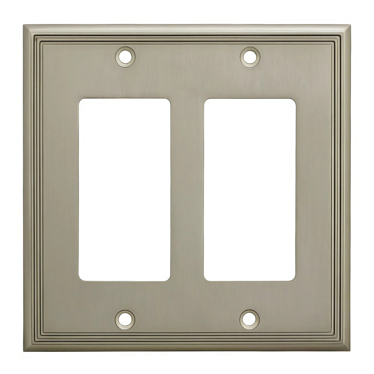 Cosmas 65088-SN Satin Nickel Double GFCI / Decora Wall Plate