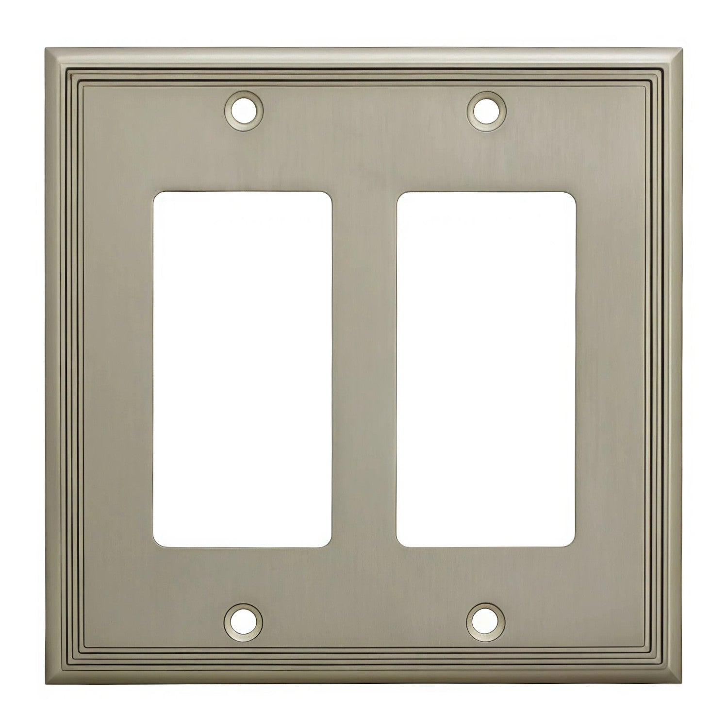 Cosmas 65088-SN Satin Nickel Double GFCI / Decora Wall Plate