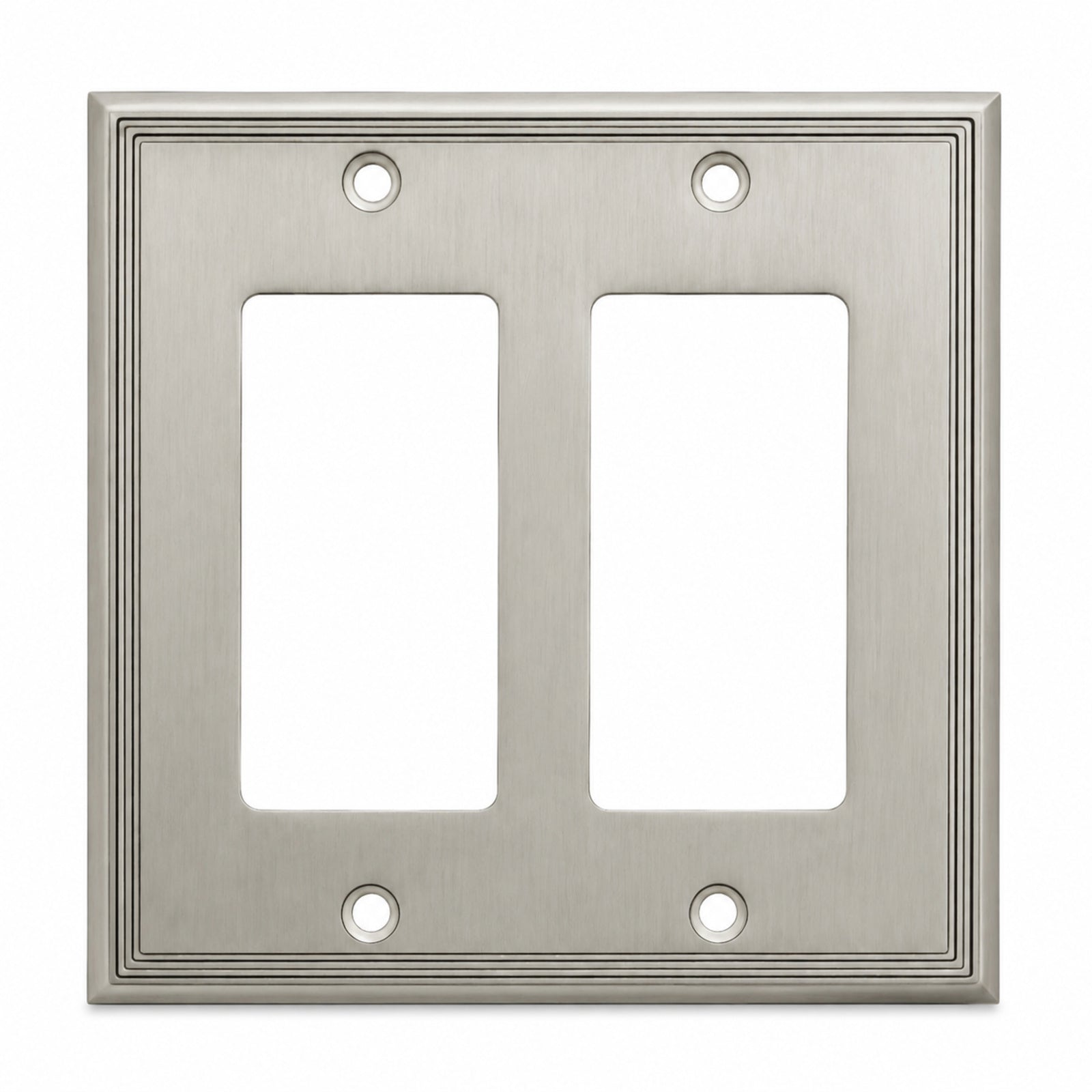 Cosmas 65088-SN Satin Nickel Double GFCI / Decora Wall Plate
