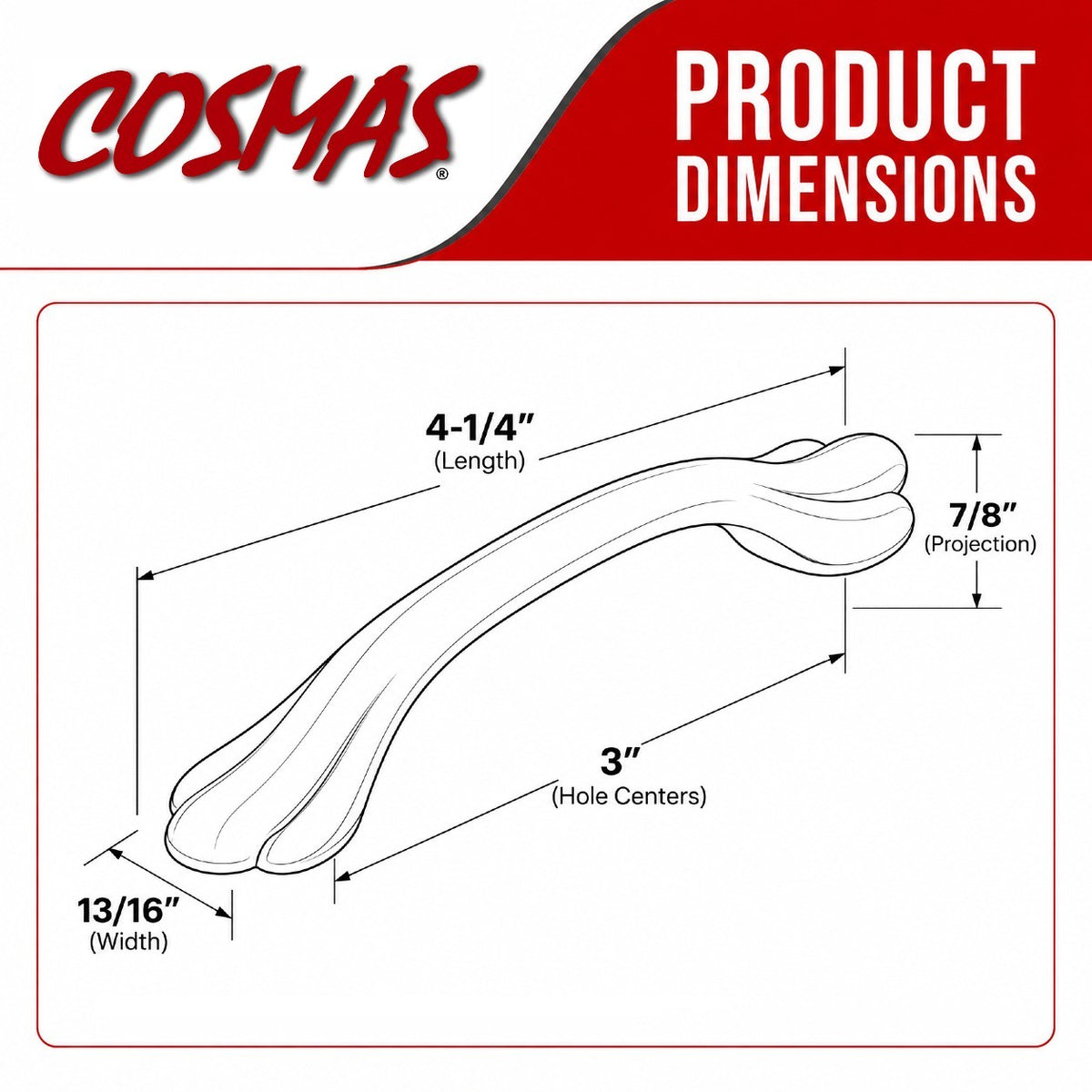 Cosmas 6684SN Satin Nickel Cabinet Pull