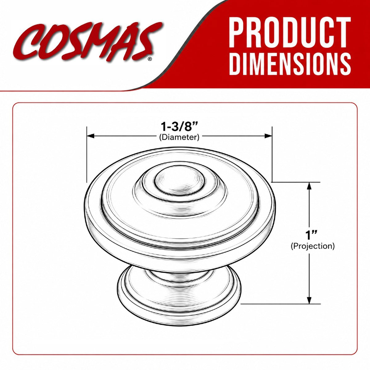Cosmas 6821SN Satin Nickel Ring Cabinet Knob
