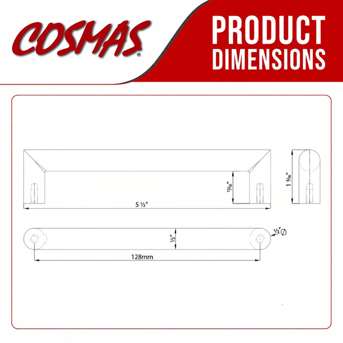 Cosmas 703-128ORB Oil Rubbed Bronze Contemporary Cabinet Pull