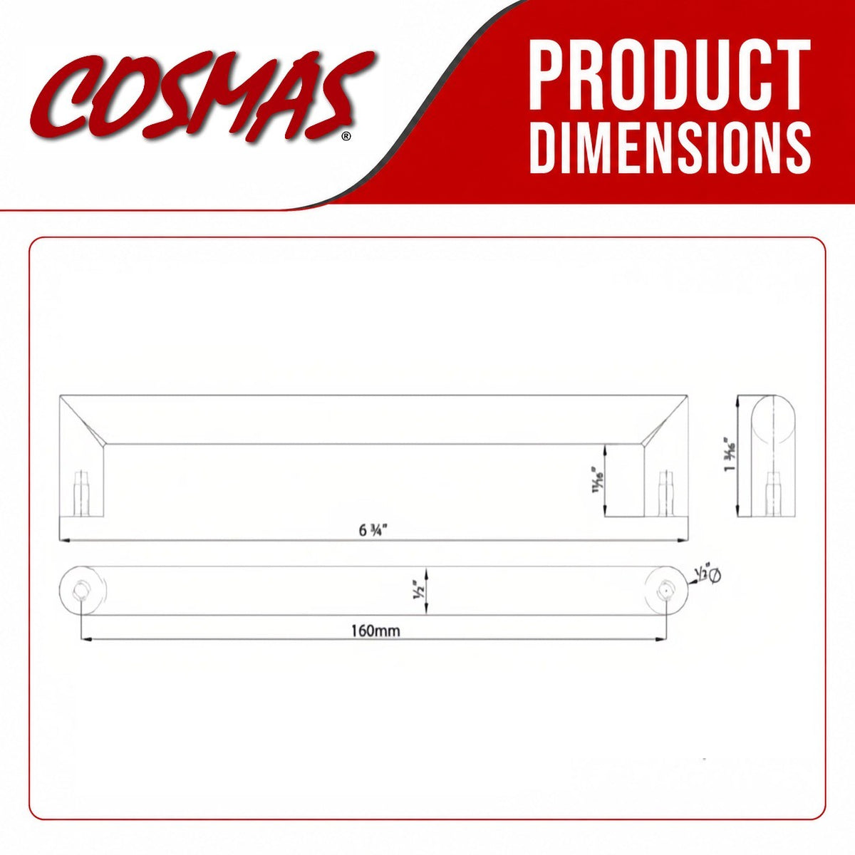 Cosmas 703-160SN Satin Nickel Contemporary Cabinet Pull