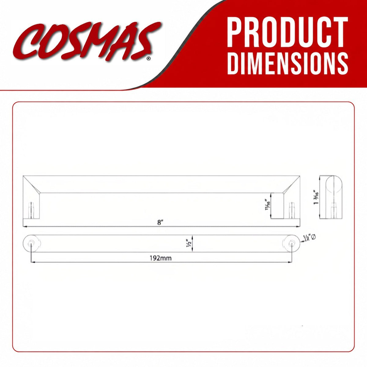Cosmas 703-192ORB Oil Rubbed Bronze Contemporary Cabinet Pull