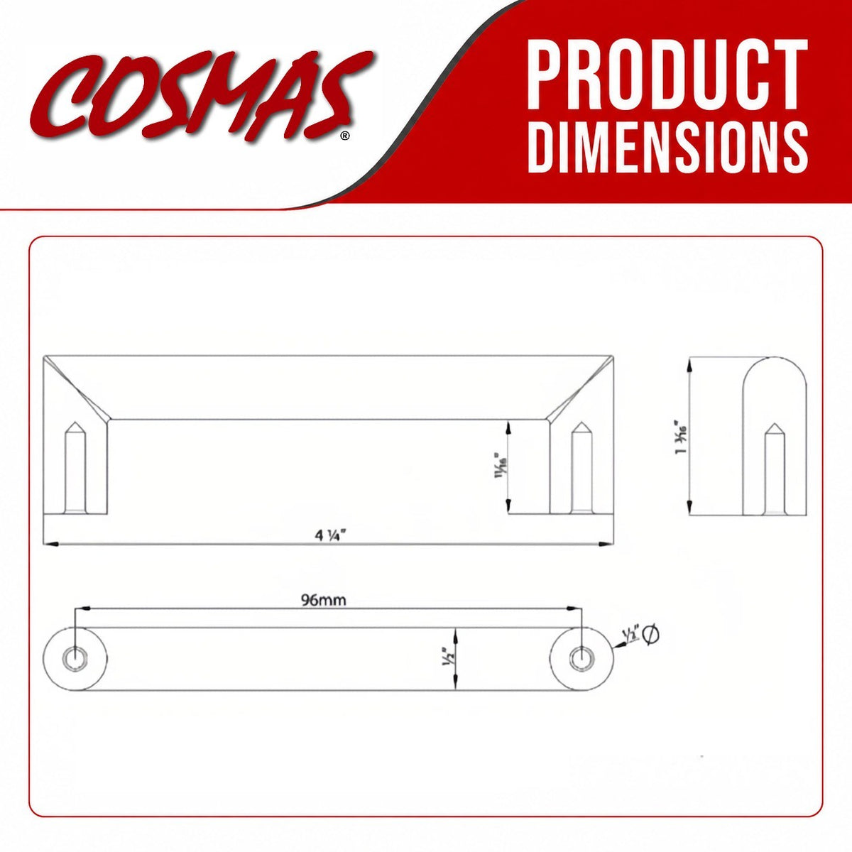 Cosmas 703-96ORB Oil Rubbed Bronze Contemporary Cabinet Pull