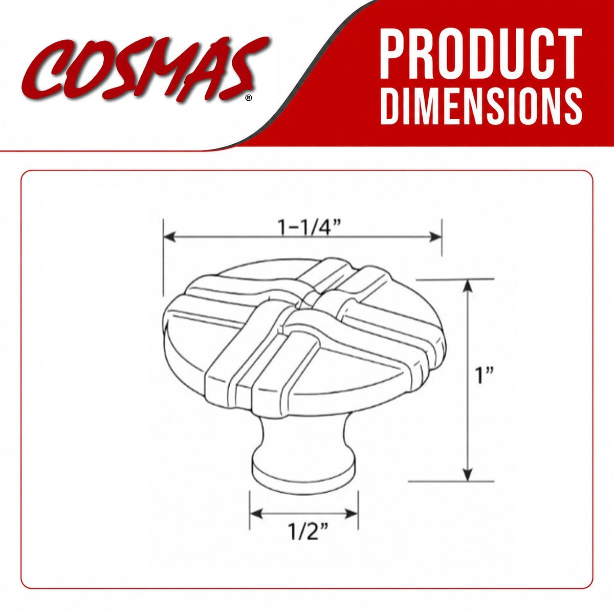 Cosmas 7062FB Flat Black Cabinet Knob