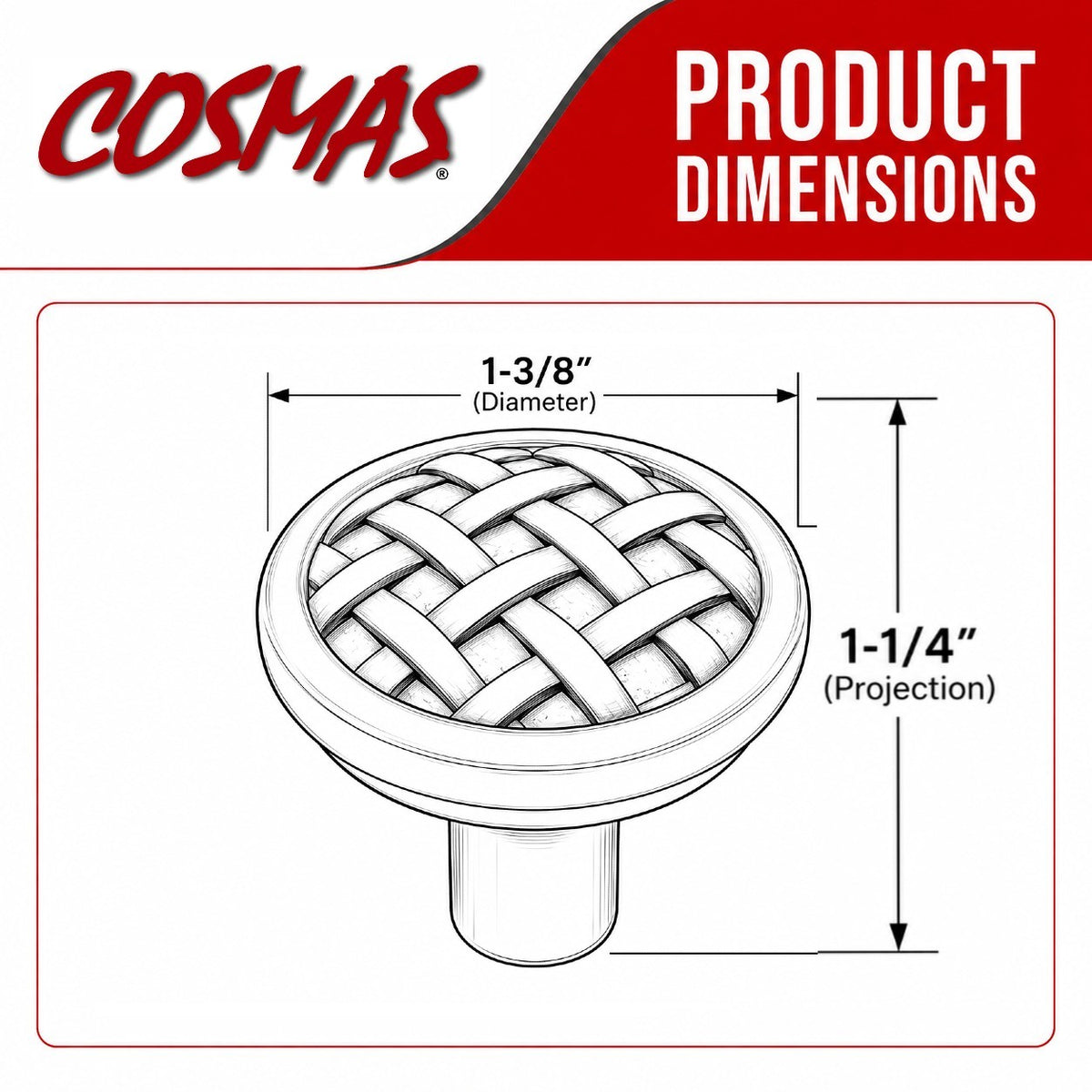 Cosmas 7065ORB Oil Rubbed Bronze Braided Cabinet Knob