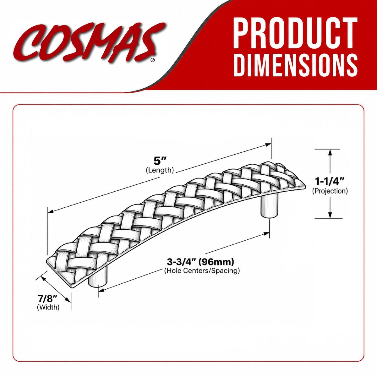 Cosmas 7066ORB Oil Rubbed Bronze Braided Cabinet Pull
