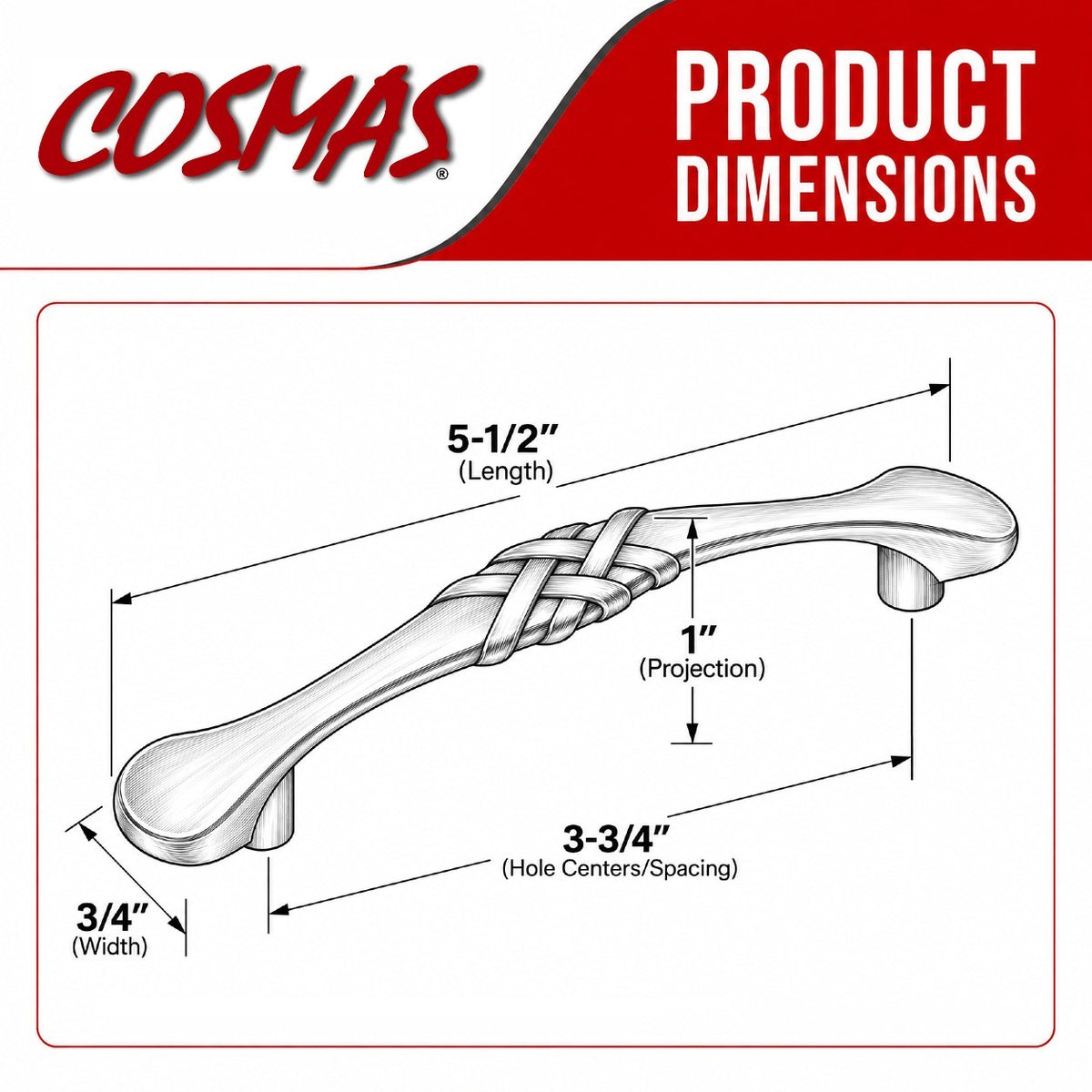 Cosmas 7068ORB Oil Rubbed Bronze Cabinet Pull